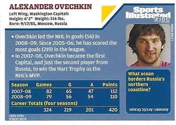 2009 Sports Illustrated for Kids #380 Alexander Ovechkin Back