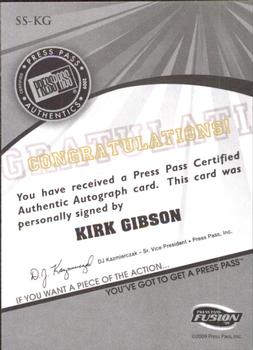 2009 Press Pass Fusion - Autographs Silver #SS-KG Kirk Gibson Back
