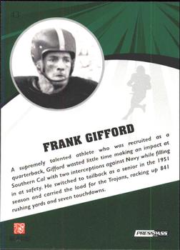 2009 Press Pass Fusion - Bronze #43 Frank Gifford Back