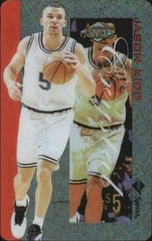 1996 Classic Assets - Crystal Phone Cards $5 #8 Jason Kidd Front