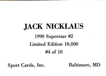 1990 Sport Cards Superstar #2 (unlicensed) #4 Jack Nicklaus Back