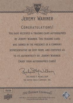 2012 Upper Deck Goodwin Champions - Autographs #A-JW Jeremy Wariner Back