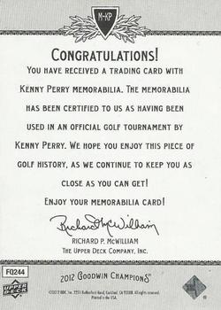 2012 Upper Deck Goodwin Champions - Memorabilia #M-KP Kenny Perry Back