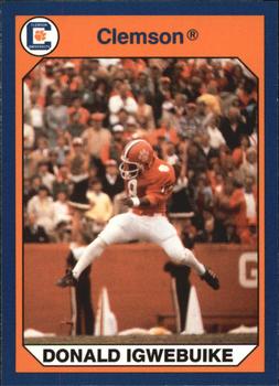 1990 Collegiate Collection Clemson Tigers #4 Donald Igwebuike Front