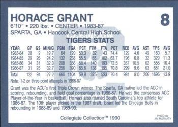 1990 Collegiate Collection Clemson Tigers #8 Horace Grant Back