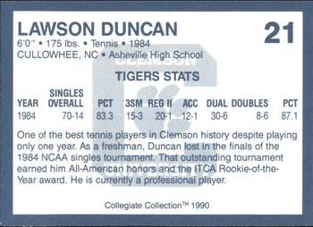 1990 Collegiate Collection Clemson Tigers #21 Lawson Duncan Back