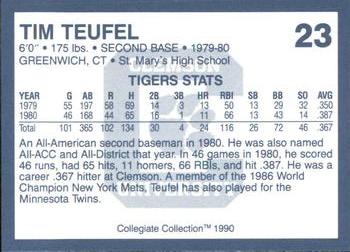 1990 Collegiate Collection Clemson Tigers #23 Tim Teufel Back