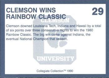 1990 Collegiate Collection Clemson Tigers #29 Tigers Win Classic Back