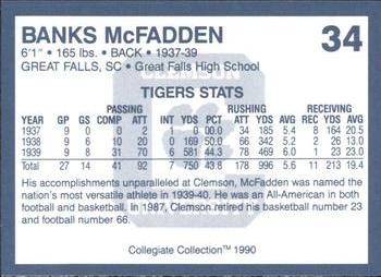 1990 Collegiate Collection Clemson Tigers #34 Banks McFadden Back