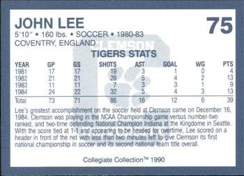 1990 Collegiate Collection Clemson Tigers #75 John Lee Back