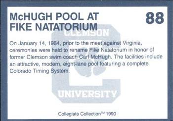 1990 Collegiate Collection Clemson Tigers #88 Swimming Pool Back