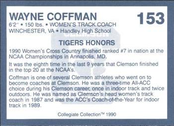 1990 Collegiate Collection Clemson Tigers #153 Wayne Coffman Back