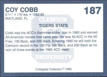 1990 Collegiate Collection Clemson Tigers #187 Coy Cobb Back