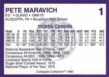 1990 Collegiate Collection LSU Tigers #1 Pete Maravich Back