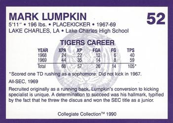1990 Collegiate Collection LSU Tigers #52 Mark Lumpkin Back