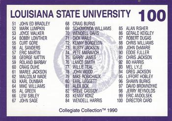 1990 Collegiate Collection LSU Tigers #100 Checklist Card 1-100 Back