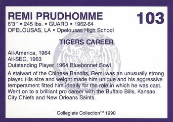 1990 Collegiate Collection LSU Tigers #103 Remi Prudhomme Back