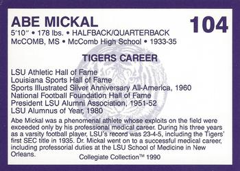 1990 Collegiate Collection LSU Tigers #104 Abe Mickal Back