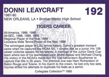 1990 Collegiate Collection LSU Tigers #192 Donni Leaycraft Back