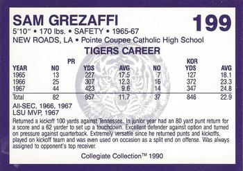 1990 Collegiate Collection LSU Tigers #199 Sam Grezaffi Back
