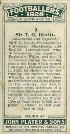 1928-29 Player's Footballers #9 Sir Thomas Devitt Back