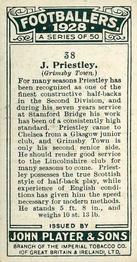 1928-29 Player's Footballers #38 John Priestley Back