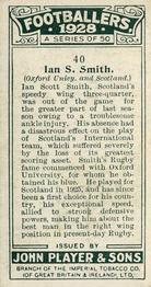1928-29 Player's Footballers #40 Ian Smith Back