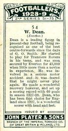 1928-29 Player's Footballers #54 Dixie Dean Back