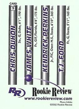 2002 Rookie Review #9 Chris Duhon / James White / Kendrick Perkins / T.J. Ford Back