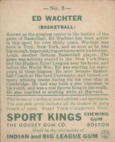 1933 Sport Kings (R338) #5 Ed Wachter Back