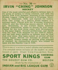 1933 Sport Kings (R338) #30 Ching Johnson Back