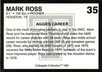1991 Collegiate Collection Texas A&M Aggies #35 Mark Ross Back