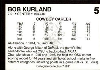 1991 Collegiate Collection Oklahoma State Cowboys #5 Bob Kurland Back