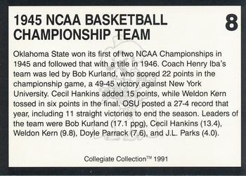 1991 Collegiate Collection Oklahoma State Cowboys #8 1945 NCAA Basketball Champions Back