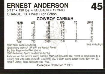 1991 Collegiate Collection Oklahoma State Cowboys #45 Ernest Anderson Back
