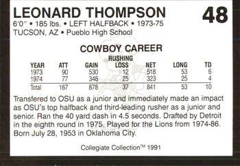 1991 Collegiate Collection Oklahoma State Cowboys #48 Leonard Thompson Back