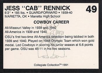 1991 Collegiate Collection Oklahoma State Cowboys #49 Jess 