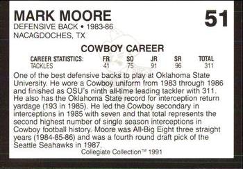 1991 Collegiate Collection Oklahoma State Cowboys #51 Mark Moore Back