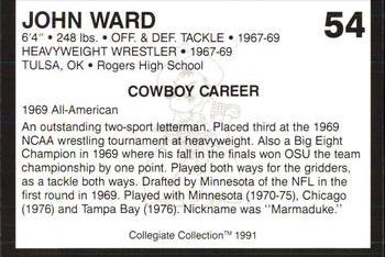 1991 Collegiate Collection Oklahoma State Cowboys #54 John Ward Back