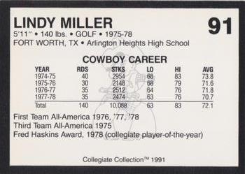 1991 Collegiate Collection Oklahoma State Cowboys #91 Lindy Miller Back