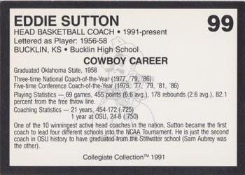 1991 Collegiate Collection Oklahoma State Cowboys #99 Eddie Sutton Back