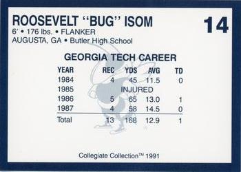 1991 Collegiate Collection Georgia Tech Yellow Jackets #14 Roosevelt Isom Back
