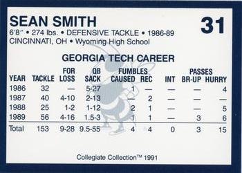 1991 Collegiate Collection Georgia Tech Yellow Jackets #31 Sean Smith Back