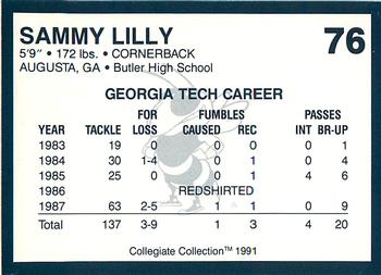 1991 Collegiate Collection Georgia Tech Yellow Jackets #76 Sammy Lilly Back