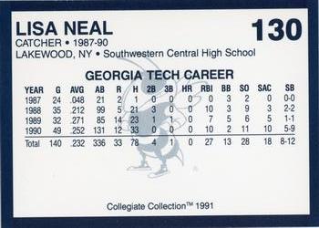 1991 Collegiate Collection Georgia Tech Yellow Jackets #130 Lisa Neal Back