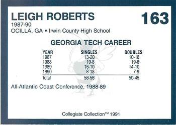 1991 Collegiate Collection Georgia Tech Yellow Jackets #163 Leigh Roberts Back