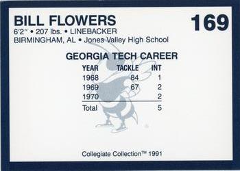 1991 Collegiate Collection Georgia Tech Yellow Jackets #169 Bill Flowers Back