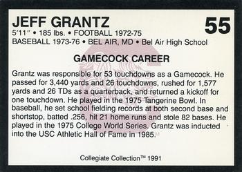 1991 Collegiate Collection South Carolina Gamecocks #55 Jeff Grantz Back