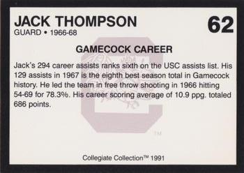 1991 Collegiate Collection South Carolina Gamecocks #62 Jack Thompson Back
