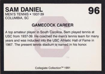 1991 Collegiate Collection South Carolina Gamecocks #96 Sam Daniel Back